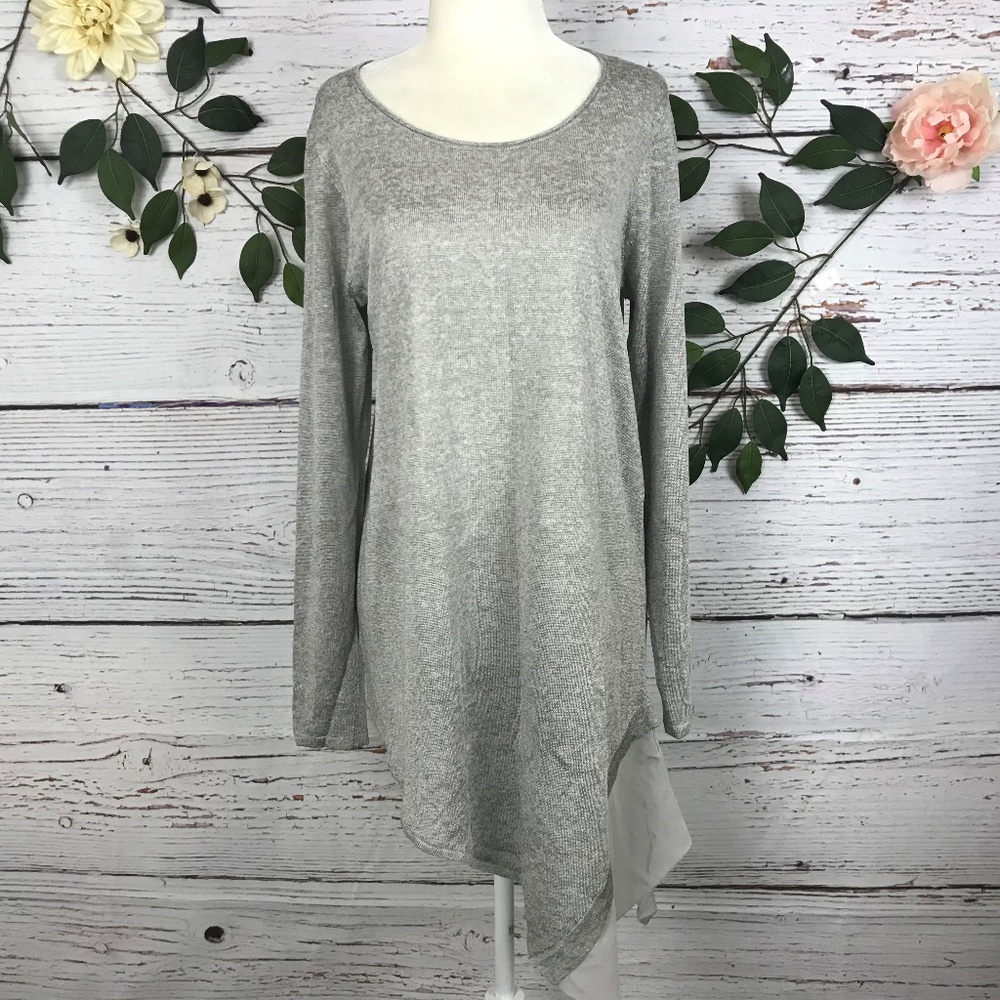 Eileen Fisher Size Small Petite Gray Glitter Top